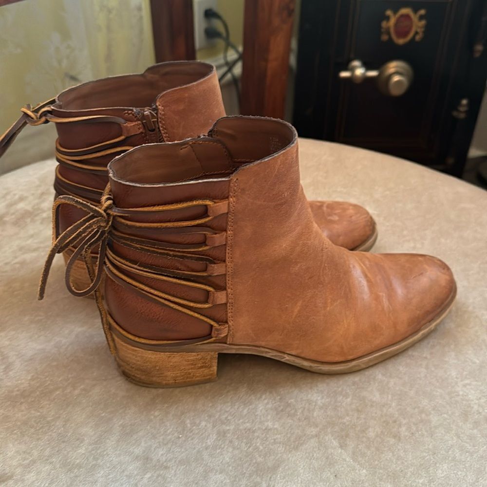 Leather Lace-Up Zip Side KORK’S Ankle Boots Sz 7.5